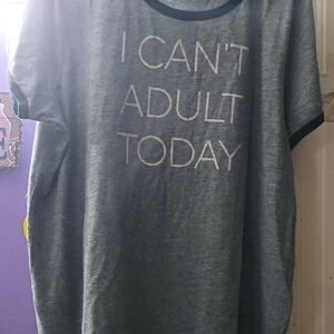 Torrid Gray Graphic Tee - I Can't Adult Today